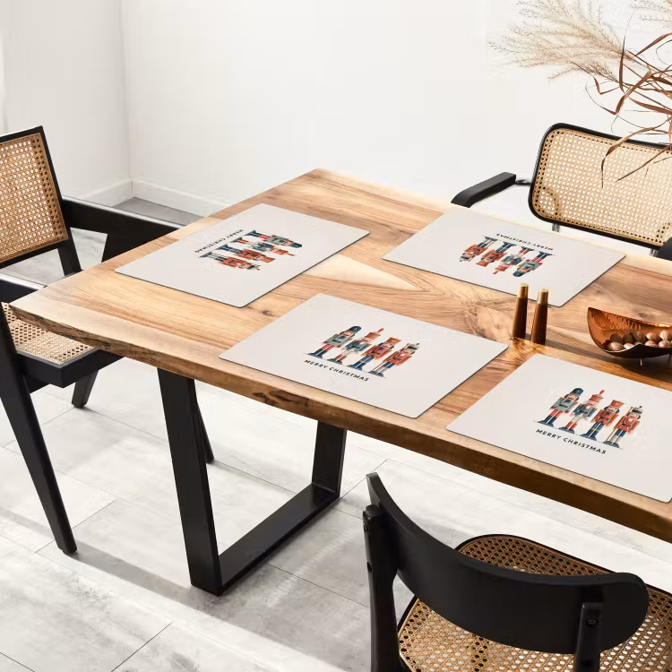 Notenkrakers - Minimalistisch - Kerst - Beige Placemat vinyl groot -zzsfeer4_Kitchenyeah-website