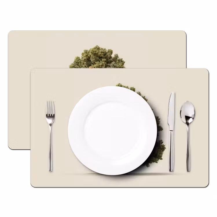 Eikenboom - Groen - Lichte achtergrond Placemat vinyl groot -zzsfeer2_Kitchenyeah-website