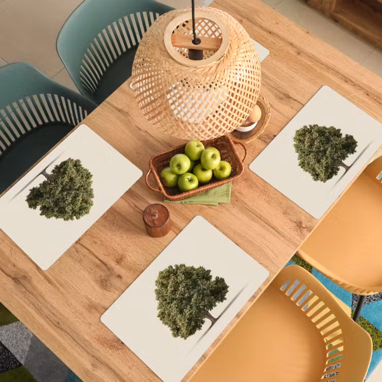 Eikenboom - Groen - Lichte achtergrond Placemat vinyl groot -zzsfeer5_Kitchenyeah-website
