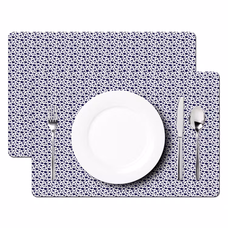 Oceaan - Bubbel - Blauw - Wit Placemat vinyl groot 368 -zzsfeer2_Kitchenyeah-website