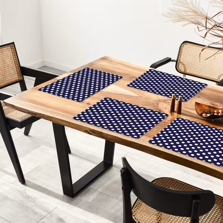 Oceaan - Stippen - Blauw - Wit Placemat vinyl groot 368 -zzsfeer4_Kitchenyeah-website