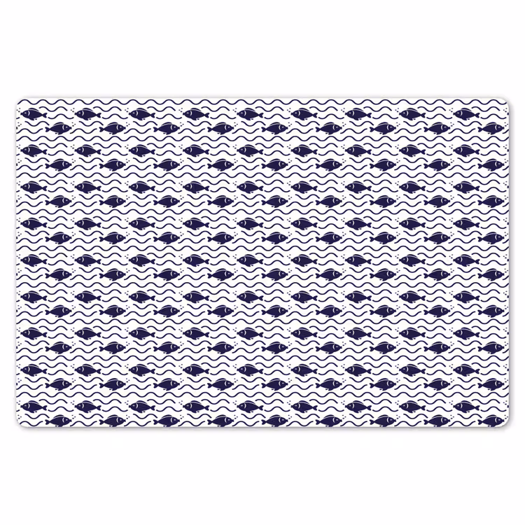 Oceaan - Visachtig - Blauw - Wit Placemat vinyl groot 368 -zzsfeer1_Kitchenyeah-website