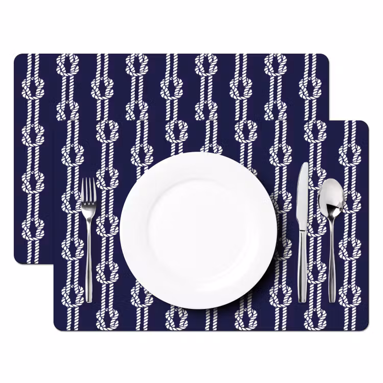 Oceaan - Touw - Blauw - Wit Placemat vinyl groot 368 -zzsfeer2_Kitchenyeah-website