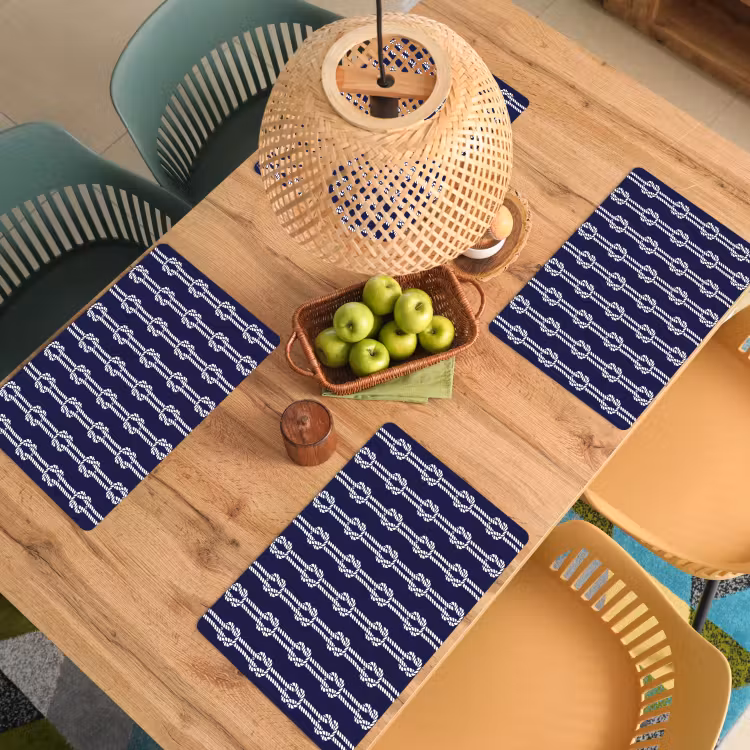 Oceaan - Touw - Blauw - Wit Placemat vinyl groot 368 -zzsfeer5_Kitchenyeah-website
