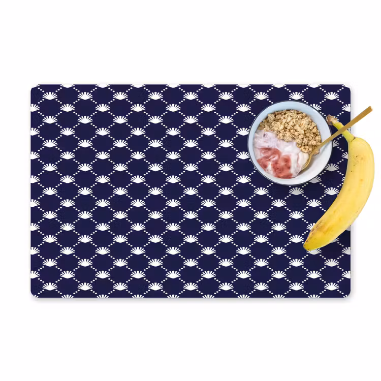 Oceaan - Schelp - Blauw - Wit Placemat vinyl groot 368 -zzzproduct_Kitchenyeah-website