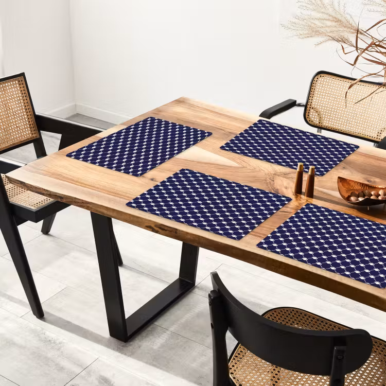Oceaan - Schelp - Blauw - Wit Placemat vinyl groot 368 -zzsfeer4_Kitchenyeah-website