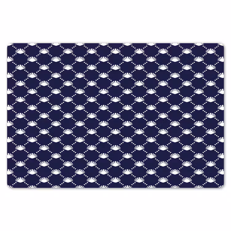 Oceaan - Schelp - Blauw - Wit Placemat vinyl groot 368 -zzsfeer1_Kitchenyeah-website
