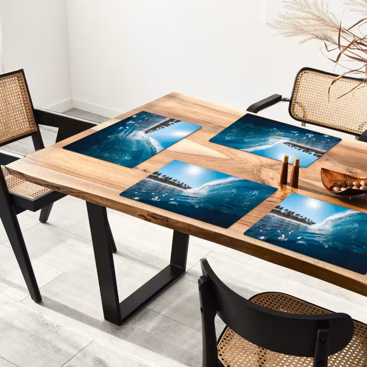 Oceaan - Golf - Strand - Natuur - Blauw Placemat vinyl groot -zzsfeer4_Kitchenyeah-website