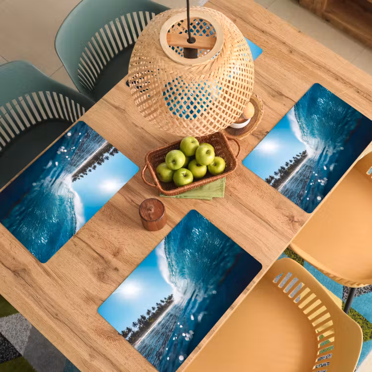 Oceaan - Golf - Strand - Natuur - Blauw Placemat vinyl groot -zzsfeer5_Kitchenyeah-website