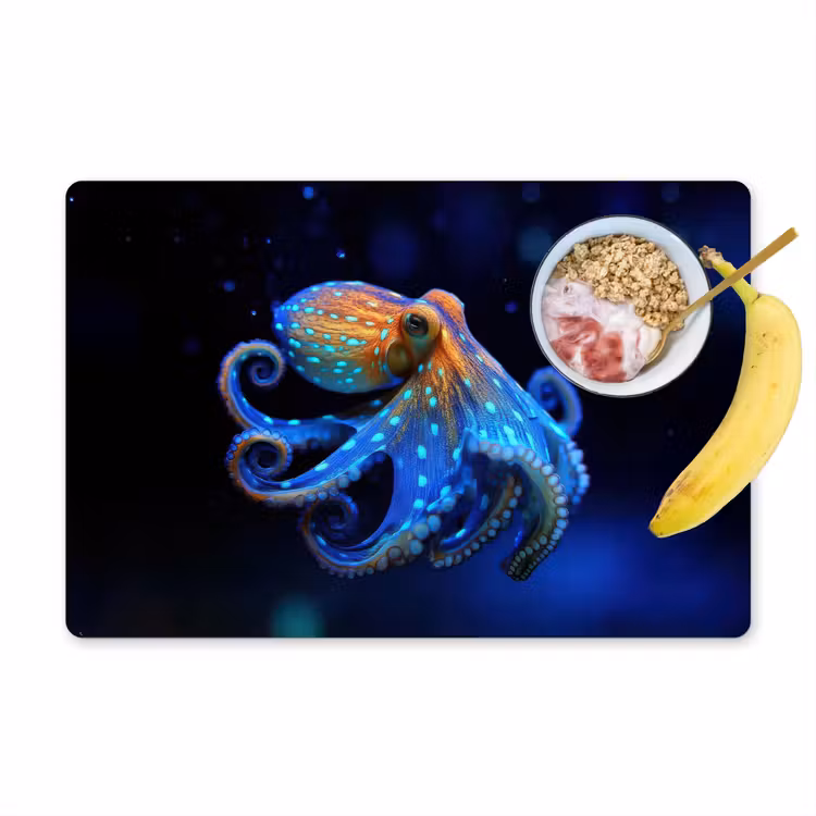 Octopus - Stippen - Blauw - Zee Placemat vinyl groot -zzzproduct_Kitchenyeah-website