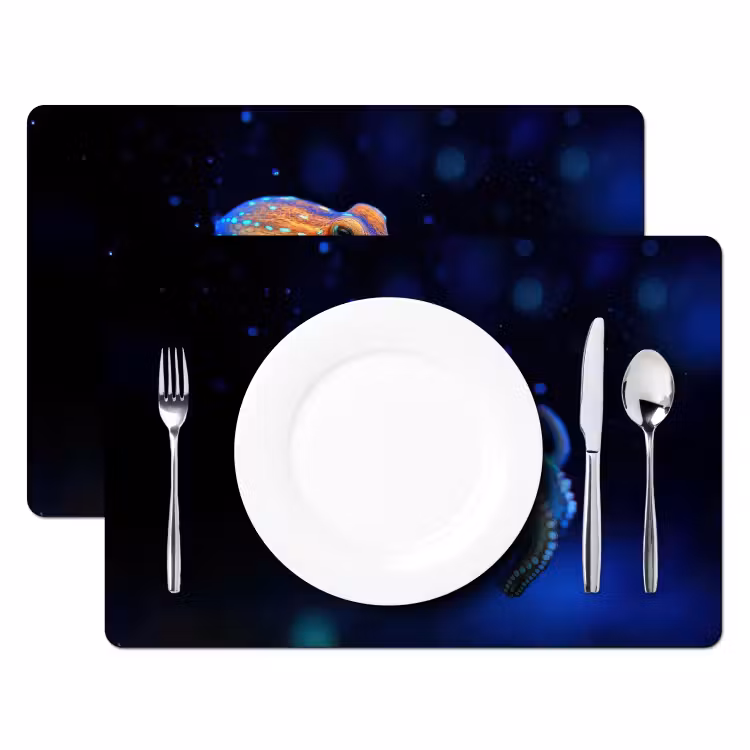 Octopus - Stippen - Blauw - Zee Placemat vinyl groot -zzsfeer2_Kitchenyeah-website