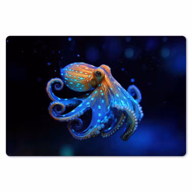 Octopus - Stippen - Blauw - Zee Placemat vinyl groot -zzsfeer1_Kitchenyeah-website