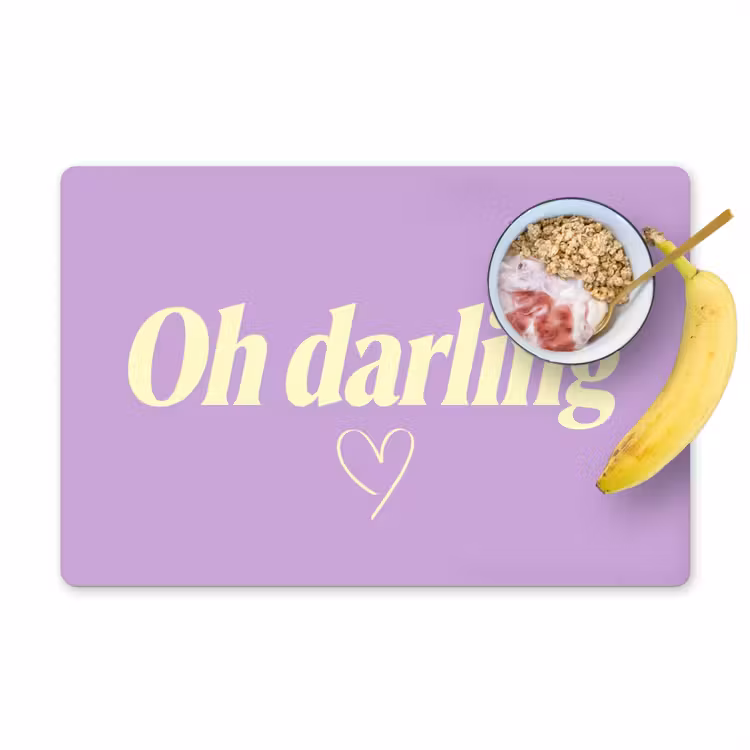 Oh darling - Hart - Paars Placemat vinyl groot -zzzproduct_Kitchenyeah-website
