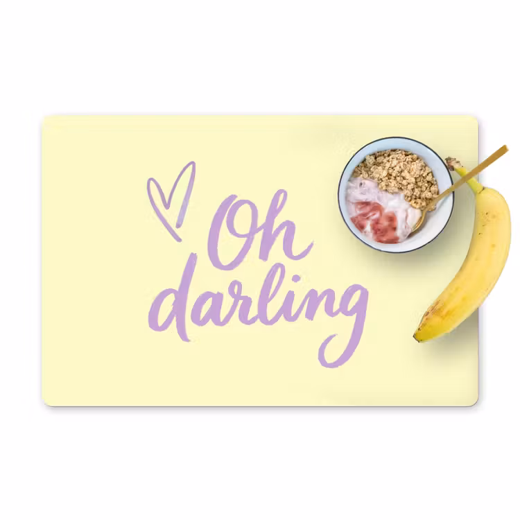 Oh darling - Geel - Hart Placemat vinyl groot -zzzproduct_Kitchenyeah-website