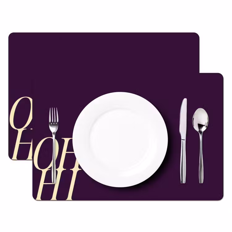Oh hi - Paars - Cursief Placemat vinyl groot -zzsfeer2_Kitchenyeah-website