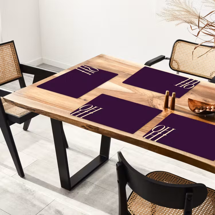 Oh hi - Paars - Cursief Placemat vinyl groot -zzsfeer4_Kitchenyeah-website