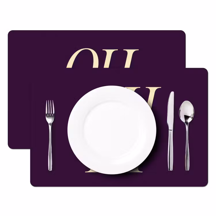 Oh hi - Paars - Minimalistisch Placemat vinyl groot -zzsfeer2_Kitchenyeah-website