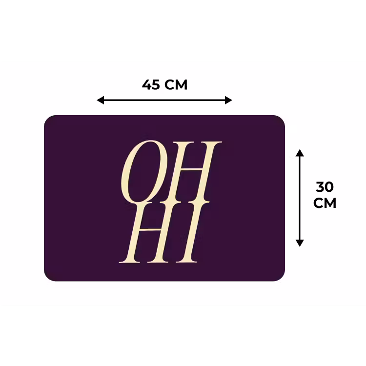 Oh hi - Paars - Minimalistisch Placemat vinyl groot -specs