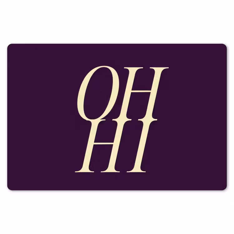 Oh hi - Paars - Minimalistisch Placemat vinyl groot -zzsfeer1_Kitchenyeah-website