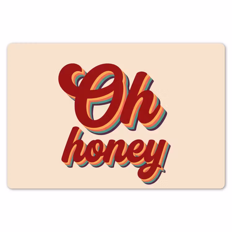 Oh honey - Rood - Schaduw Placemat vinyl groot -zzsfeer1_Kitchenyeah-website