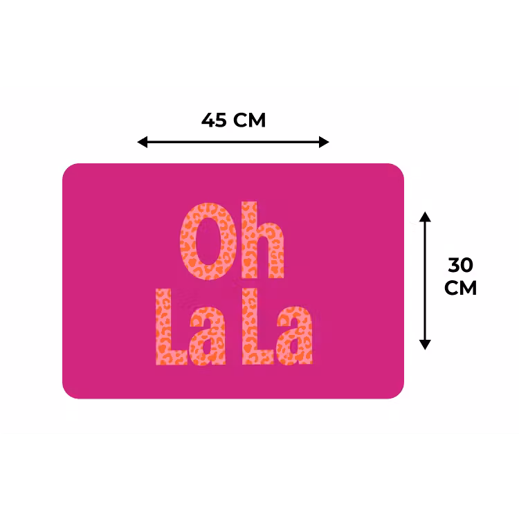 Oh la la - Luipaardprint - Roze Placemat vinyl groot -specs