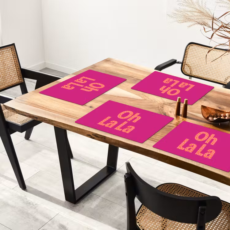 Oh la la - Luipaardprint - Roze Placemat vinyl groot -zzsfeer4_Kitchenyeah-website