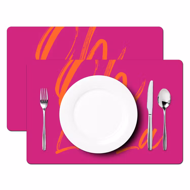 Oh la la - Oranje - Roze Placemat vinyl groot -zzsfeer2_Kitchenyeah-website