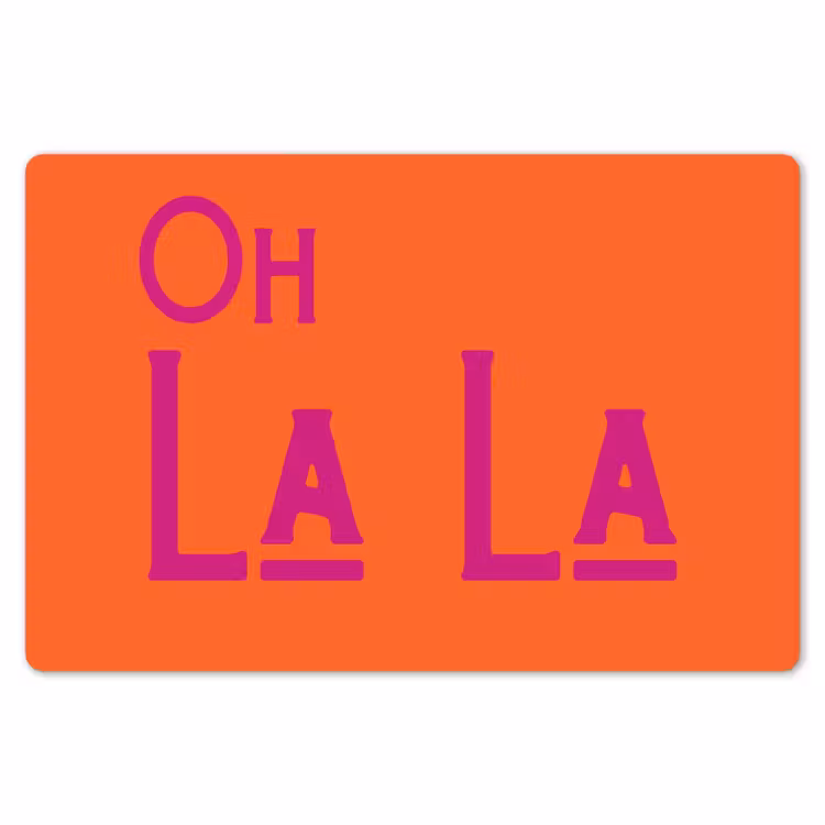 Oh la la - Oranje - Roze - Scheeflettertype Placemat vinyl groot -zzsfeer1_Kitchenyeah-website