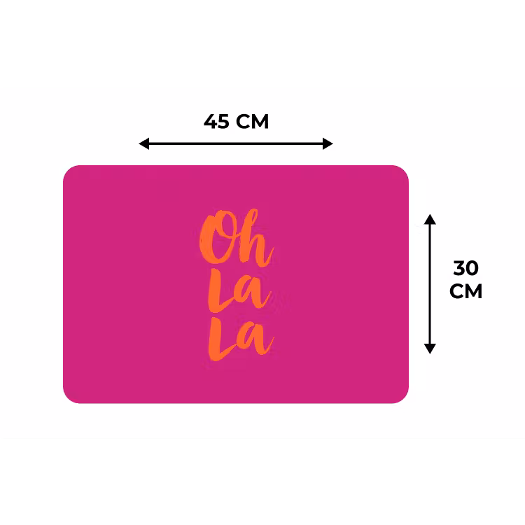 Oh la la - Roze - Oranje - Minimalistisch Placemat vinyl groot -specs