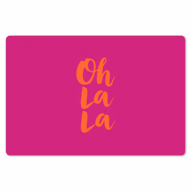 Oh la la - Roze - Oranje - Minimalistisch Placemat vinyl groot -zzsfeer1_Kitchenyeah-website