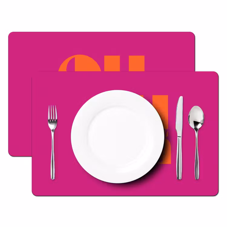 Oh la la - Roze - Oranje - Gestapelde letters Placemat vinyl groot -zzsfeer2_Kitchenyeah-website