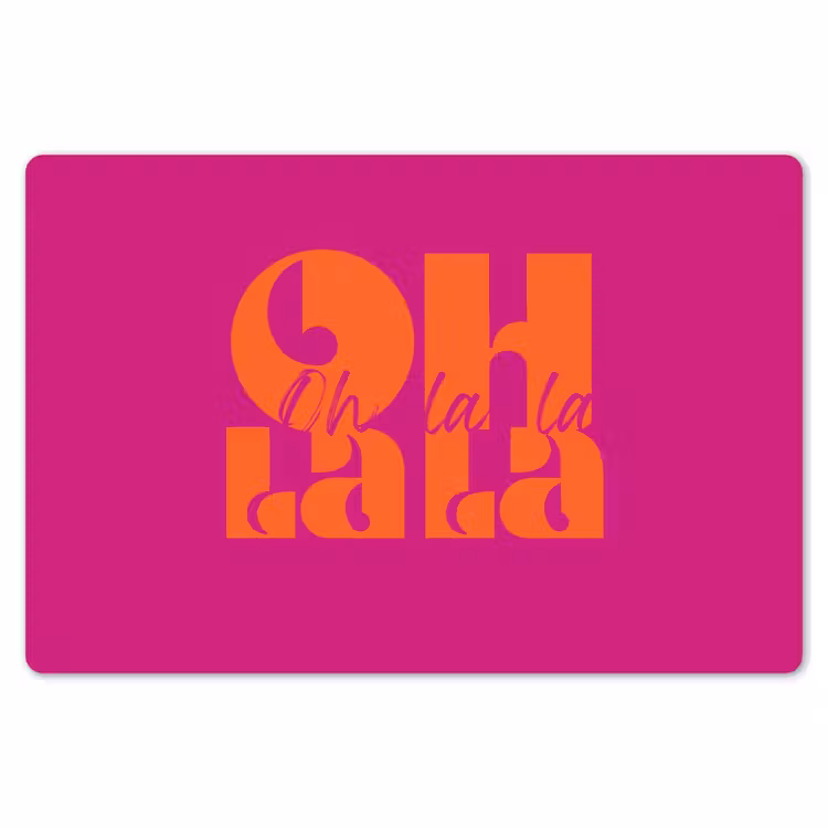 Oh la la - Roze - Oranje - Gestapelde letters Placemat vinyl groot -zzsfeer1_Kitchenyeah-website
