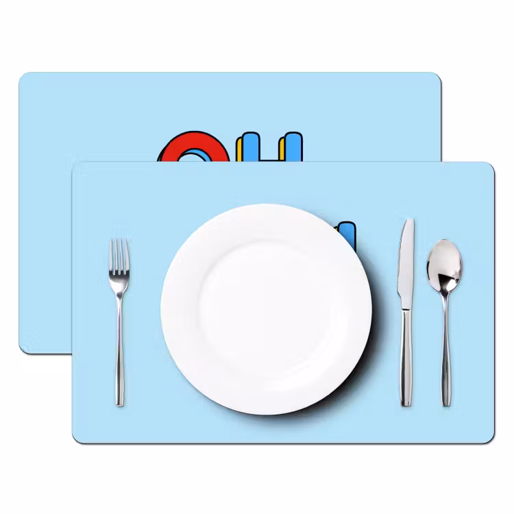 Oh ok - Blauw - Kleurrijk Placemat vinyl groot -zzsfeer2_Kitchenyeah-website