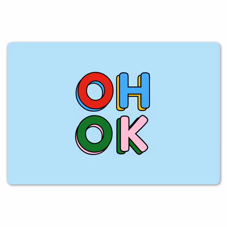 Oh ok - Blauw - Kleurrijk Placemat vinyl groot -zzsfeer1_Kitchenyeah-website