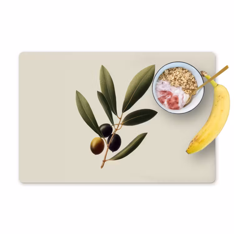 Olijftak - Donkergroen - Olijven Placemat vinyl groot -zzzproduct_Kitchenyeah-website