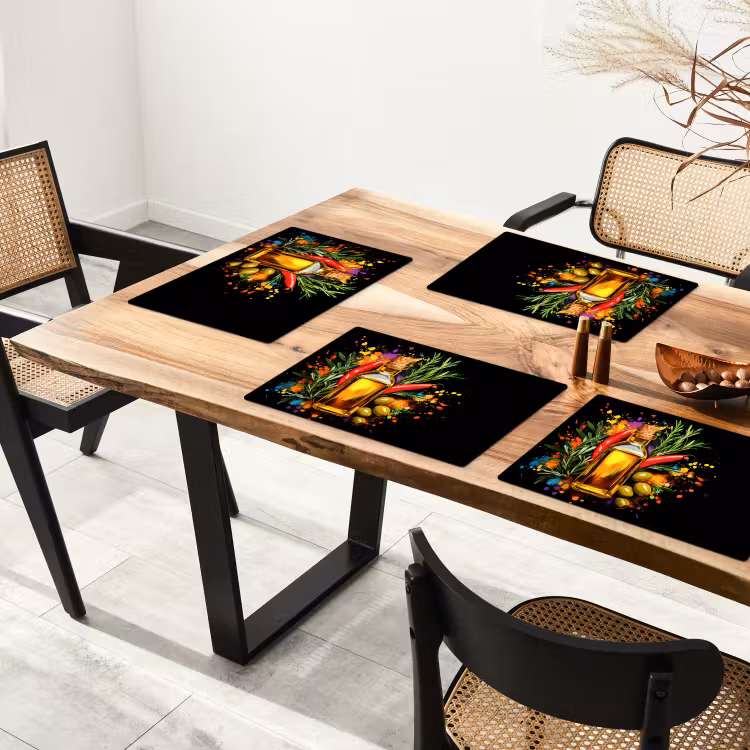 Olijfolie - Graffiti - Peper - Olijven - Modern Placemat vinyl groot -zzsfeer4_Kitchenyeah-website