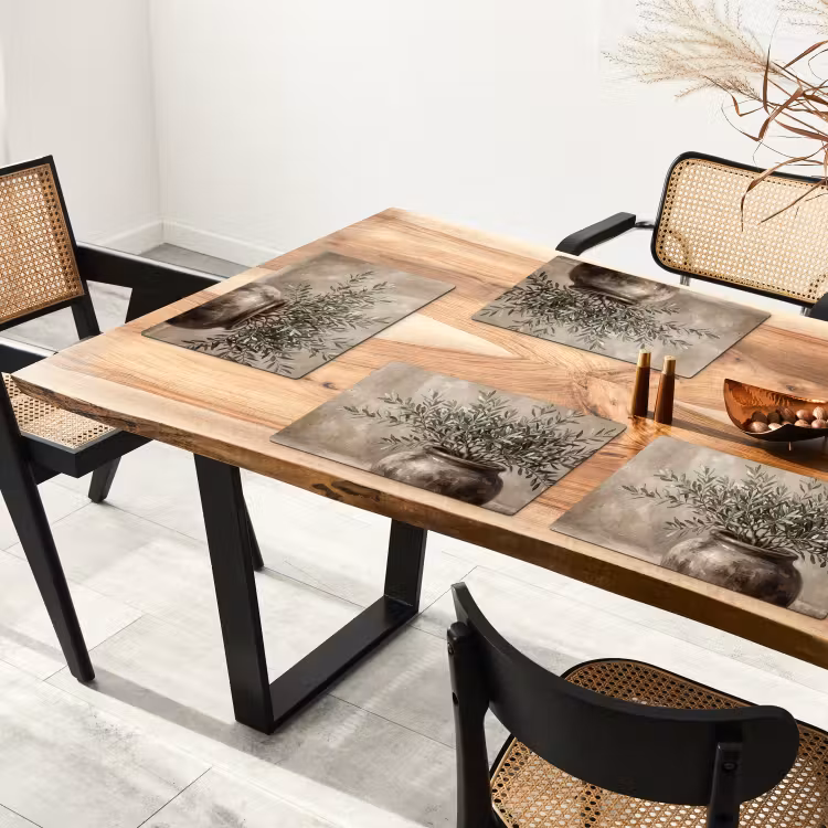 Olijfplant - Aardenpot - Abstract - Beige Placemat vinyl groot -zzsfeer4_Kitchenyeah-website