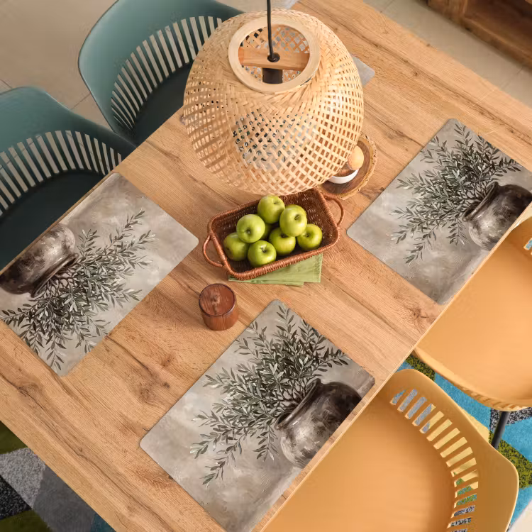 Olijfplant - Aardenpot - Abstract - Beige Placemat vinyl groot -zzsfeer5_Kitchenyeah-website