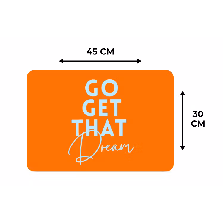 Oranje - Blauw - Go get that dream Placemat vinyl groot -specs