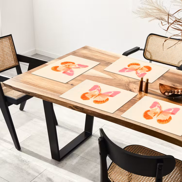 Oranje - Vlinder - Minimalistisch Placemat vinyl groot -zzsfeer4_Kitchenyeah-website