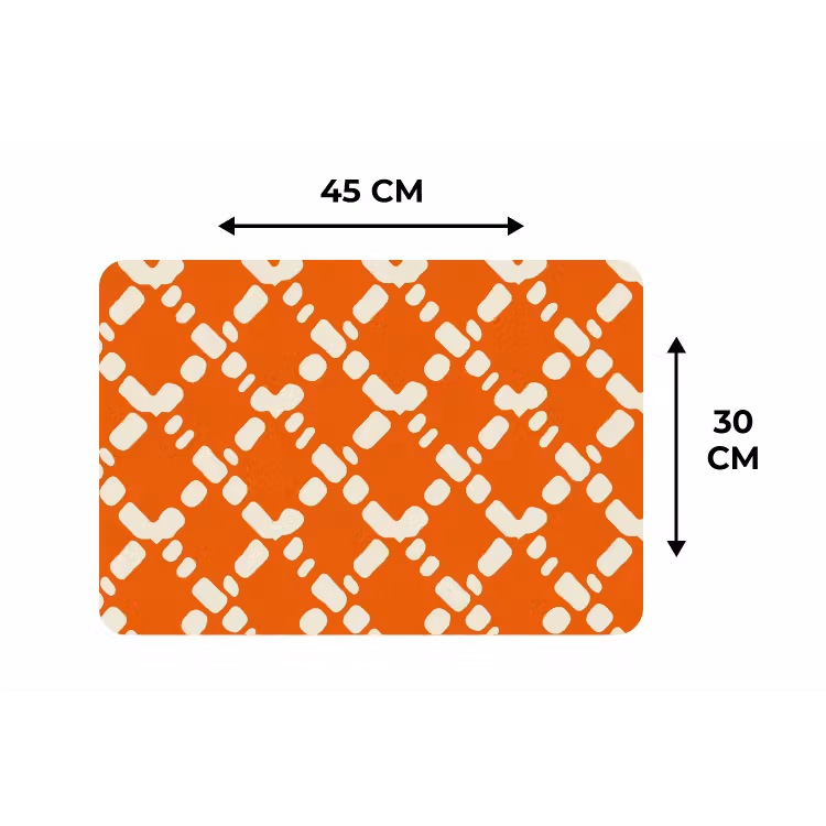 Oranje - Ruitpatroon - Wit Placemat vinyl groot 368 -specs