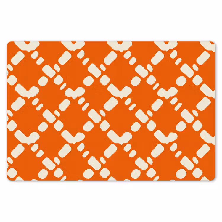 Oranje - Ruitpatroon - Wit Placemat vinyl groot 368 -zzsfeer1_Kitchenyeah-website