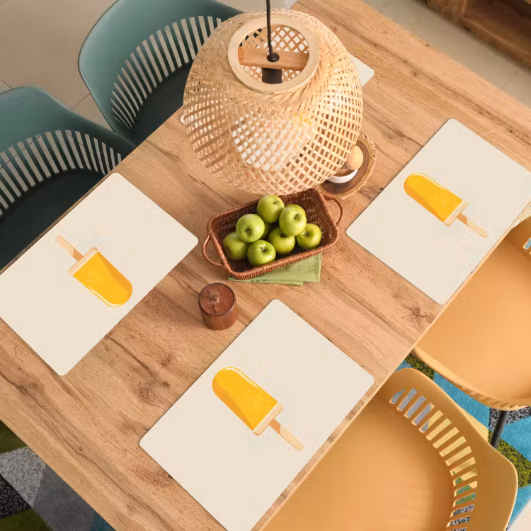 Oranje - Stokje - Waterijsje Placemat vinyl groot -zzsfeer5_Kitchenyeah-website