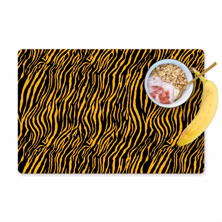 Oranje - Tijger - Zwart - Patroon Placemat vinyl groot 368 -zzzproduct_Kitchenyeah-website