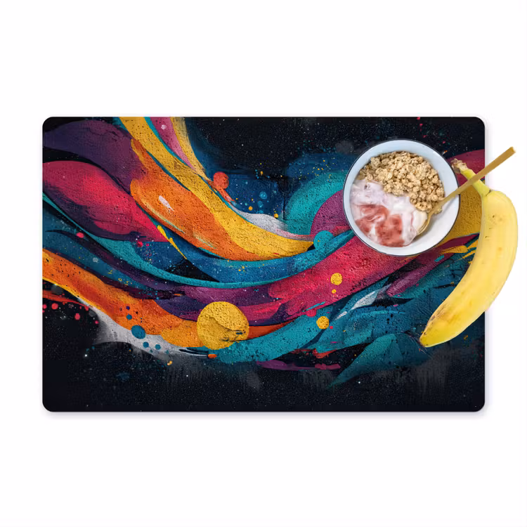 Banen - Golven - Kleurrijk - Abstract Placemat vinyl groot -zzzproduct_Kitchenyeah-website