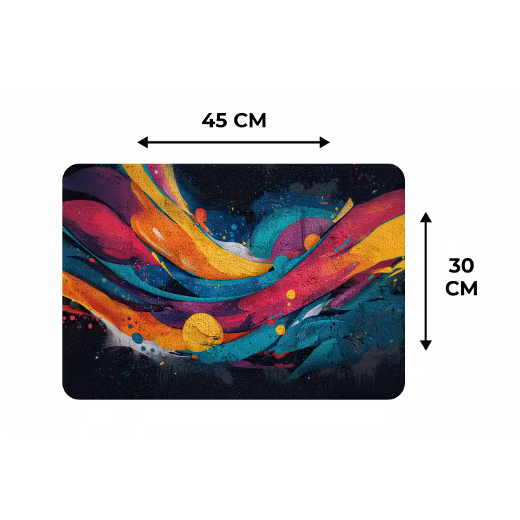 Banen - Golven - Kleurrijk - Abstract Placemat vinyl groot -specs