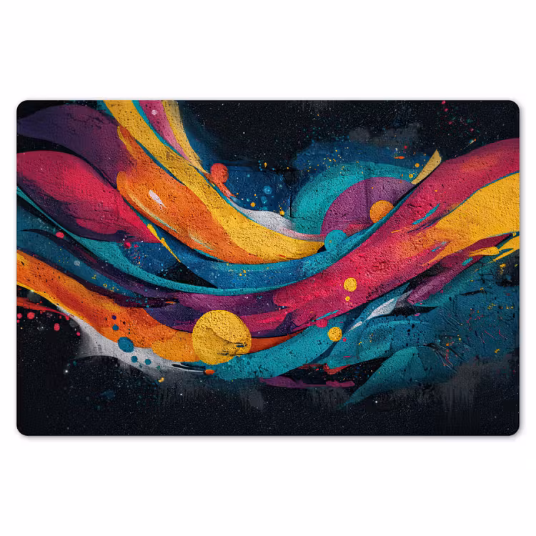 Banen - Golven - Kleurrijk - Abstract Placemat vinyl groot -zzsfeer1_Kitchenyeah-website