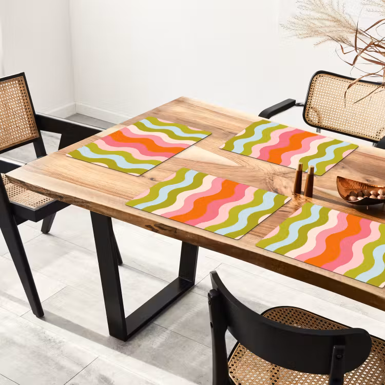 Banen - Golven - Kleurrijk - Verticaal Placemat vinyl groot -zzsfeer4_Kitchenyeah-website