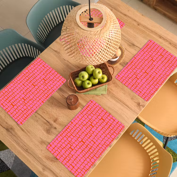 Organisch - Raster - Roze Placemat vinyl groot 368 -zzsfeer5_Kitchenyeah-website