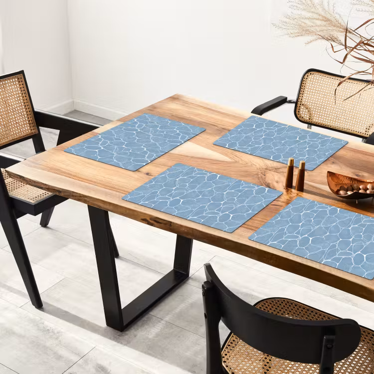 Organisch - Patroon - Blauw Placemat vinyl groot 368 -zzsfeer4_Kitchenyeah-website